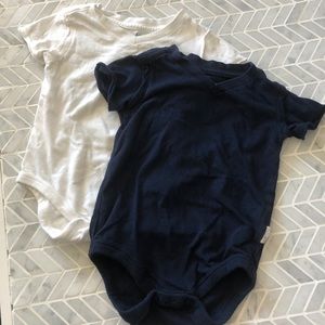2 Burt’s Bees Boys V-neck onesies